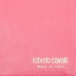 Pre Owned Roberto Cavalli Pink Leather Studded Wallet on Chain