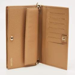 Pre Owned Roberto Cavalli Beige Leather Wallet on Chain
