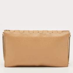 Pre Owned Roberto Cavalli Beige Leather Wallet on Chain