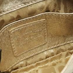 مملوكة مسبقًا Roberto Cavalli Gold Leather Wristlet Pouch