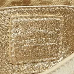 مملوكة مسبقًا Roberto Cavalli Gold Leather Wristlet Pouch