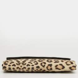 مملوكة مسبقًا Roberto Cavalli Brown/Beige Leopard Print Fabric Portable Diaper Travel Changing Mat