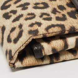 مملوكة مسبقًا Roberto Cavalli Brown/Beige Leopard Print Fabric Portable Diaper Travel Changing Mat