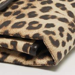مملوكة مسبقًا Roberto Cavalli Brown/Beige Leopard Print Fabric Portable Diaper Travel Changing Mat