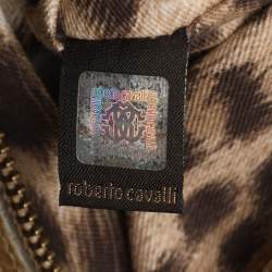 Pre Owned حقيبة ساتشل روبيرتو كافالي جلد بيج