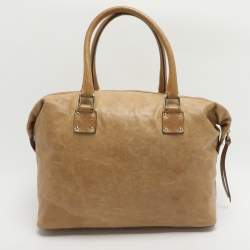 Pre Owned حقيبة ساتشل روبيرتو كافالي جلد بيج