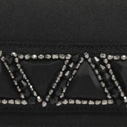 Pre Owned حقيبة كلتش روبيرتو كافال ي ساتان سوداء