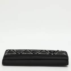 Pre Owned حقيبة كلتش روبيرتو كافالي ساتان سوداء