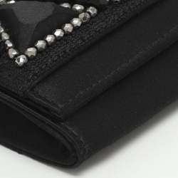 Pre Owned حقيبة كلتش روبيرتو كافالي ساتان سوداء