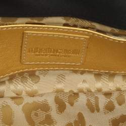 Pre Owned حقيبة كلتش روبيرتو كافالي ساتان سوداء