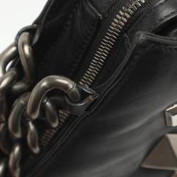 Pre Owned Roberto Cavalli Studded Black Leather Satchel