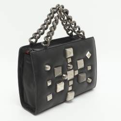 Pre Owned Roberto Cavalli Studded Black Leather Satchel