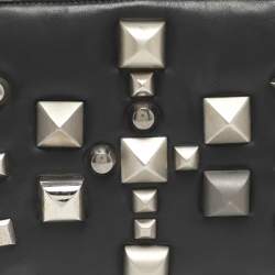 Pre Owned Roberto Cavalli Studded Black Leather Satchel