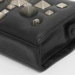 Pre Owned Roberto Cavalli Studded Black Leather Satchel
