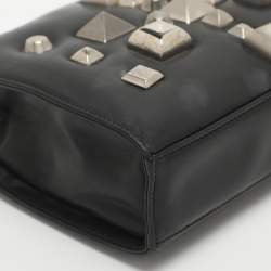 Pre Owned Roberto Cavalli Studded Black Leather Satchel