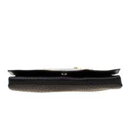 Pre Owned حقيبة كلاتش روبرتو كافالي سلسلة رجينا مرصعة جلد سوداء