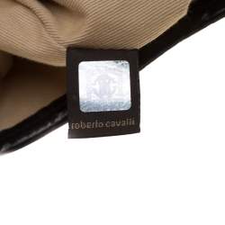 Pre Owned Roberto Cavalli Black Croc Embossed Leather Tote