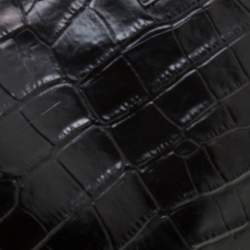 Pre Owned Roberto Cavalli Black Croc Embossed Leather Tote
