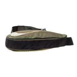 Pre Owned Roberto Cavalli Olive Green/Black Canvas and Leather Sling Bag