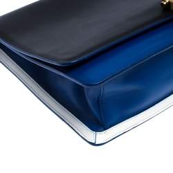 مملوكة مسبقًا Roberto Cavalli Black/Blue Leather Hera Ayers Shoulder Bag