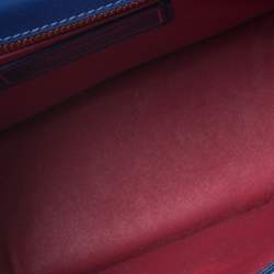 مملوكة مسبقًا حقيبة كتف روبرتو كافالي ميلانو بقلاب جلد زرقاء