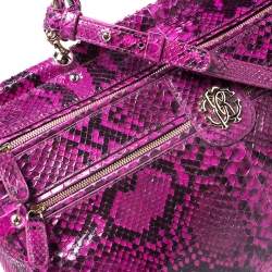 Pre Owned Roberto Cavalli Purple Python Doctor Diva Shoulder Bag 