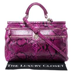 Pre Owned Roberto Cavalli Purple Python Doctor Diva Shoulder Bag 