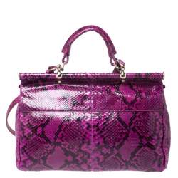 Pre Owned Roberto Cavalli Purple Python Doctor Diva Shoulder Bag 