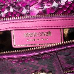 Pre Owned Roberto Cavalli Purple Python Doctor Diva Shoulder Bag 