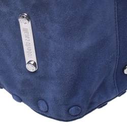 Roberto Cavalli Blue Suede Red Lining Tote