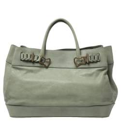 Roberto Cavalli Green Leather Tote
