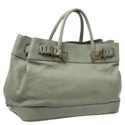 Roberto Cavalli Green Leather Tote