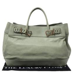 Roberto Cavalli Green Leather Tote