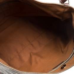 Pre Owned Roberto Cavalli Black/Brown Leopard Print Coated Canvas and Leather Hobo