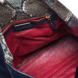 Pre Owned حقيبة روبرتو كافالى شعر مهر كحلية