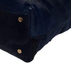 Pre Owned حقيبة روبرتو كافالى شعر مهر كحلية