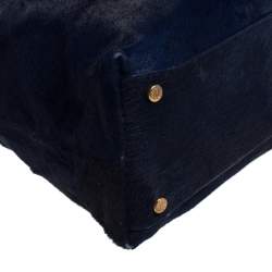 Pre Owned حقيبة روبرتو كافالى شعر مهر كحلية