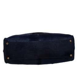 Pre Owned حقيبة روبرتو كافالى شعر مهر كحلية