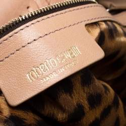 Roberto Cavalli Nude Leather Top Handle Bag