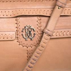 Roberto Cavalli Nude Leather Top Handle Bag