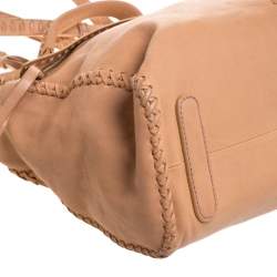 Roberto Cavalli Nude Leather Top Handle Bag