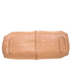Roberto Cavalli Nude Leather Top Handle Bag