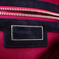 Pre Owned Roberto Cavalli Brown/Black Velvet and Suede Buckle Satchel