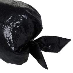 Pre Owned Roberto Cavalli Black Sequin Bow Drawstring Hobo