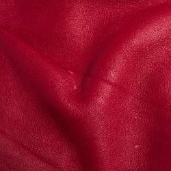 Pre Owned Roberto Cavalli Red Pleated Leather Chain Detail Handle Satchel