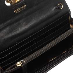 Roberto Cavalli Caramel Brown Crocodile Embossed Leather Double Snake Flap Wallet
