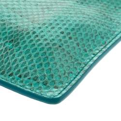 مملوكة مسبقًا حقيبة كتف روبرتو كافالي جلد ثعبان خضراء