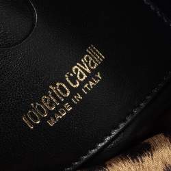 مملوكة مسبقًا حقيبة كتف روبرتو كافالي جلد ثعبان خضراء