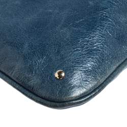 مملوكة مسبقًا Roberto Cavalli Blue Leather Pochette Bag