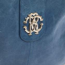 مملوكة مسبقًا Roberto Cavalli Blue Leather Pochette Bag